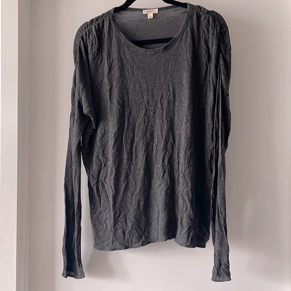 ARITZIA-WILFRED Shoulder Ruched Long Sleeve